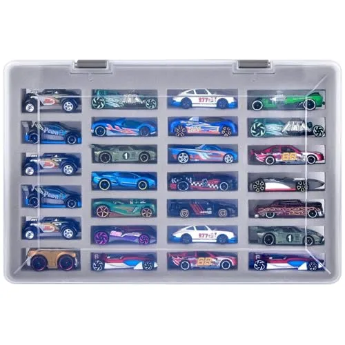 ADDM Adam Case kompatibel mit Hot Wheels Cars Geschenkpaket. Spielzeugauto-Organizer, Aufbewahrungsbehälter für bis zu 27 Hotwheels-Autos. Display-Tragehalter mit 4 Steckplätzen, nur Box