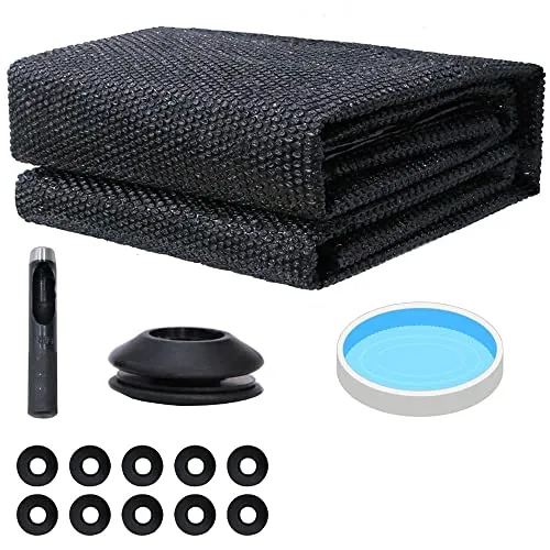 Melko Solarfolie Pool Ø 457 cm Poolabdeckung für effiziente Wärmespeicherung Solarplane Ösen Solarabdeckung Schwarz PVC Wärmeplane für Schwimmbäder