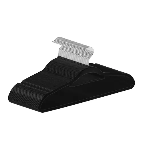 Juskys Kleiderbügel - Samt in schwarz von Juskys