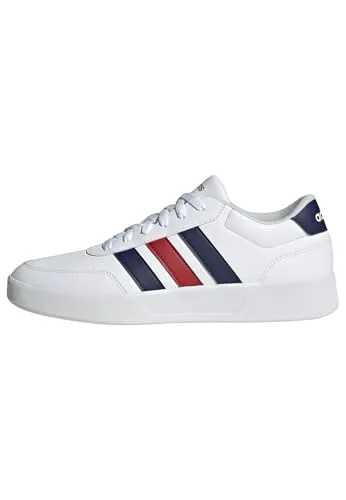 adidas Herren BREAKNET 3.0 Schuhe - Stilvolle Sneaker in FTWR White/Dark Blue - Herren-Sneaker mit regulärer Passform, Synthetik-Obermaterial und Gummiaußensohle für optimalen Komfort und Langlebigkeit.