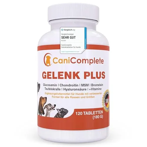 CaniComplete Gelenk Plus - Gelenktabletten für Hunde - Gelenk- & Knochenschutz für Hunde, mit hochwertiger Kombination aus Glucosamin, Chondroitin und Teufelskralle zur Unterstützung der Beweglichkeit und Lebensqualität Ihres Hundes.