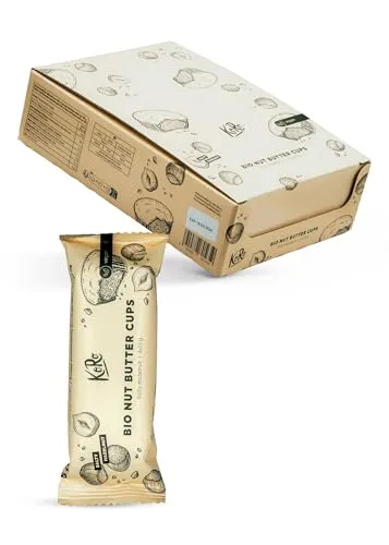 KoRo - Bio Salty Hazelnut Nut Butter Cups 12 x 3 x 13 g - Knackige Schokolade - Creme aus gerösteten Haselnüssen - Vegan
