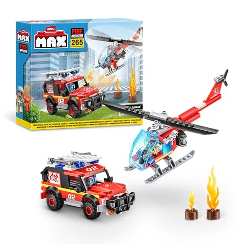 MAX 83166 (265 Teile) Adventure Spielset Feuerwehreinsatz Bausteine Spielzeug fü