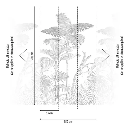 Livingwalls Vliestapete - Palmenblätter in Schwarz und Weiß - Tapete mit lebendigem Dschungel-Design, einfach anzubringen und abzulösen, ideal für jeden Raum und verleiht Eleganz.