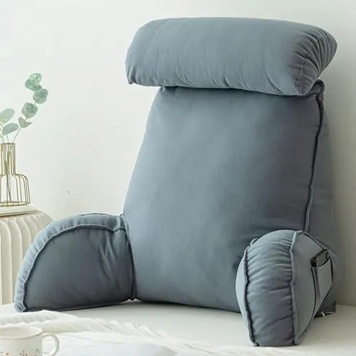 Lesekissen mit Armlehnen,Rückenkissen für Sofa,Bücherkissen Für Bett,mit Abnehmbarer Nackenrolle,Sitzstützkissen Zum Entspannen,Spielen,Lesen,Fernsehen