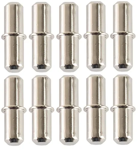 Stück Bodenträger aus Metall [Ø 5mm x Länge 17mm] für Einlegeböden | Fachträger | runde Regalstifte Träger vernickelt aus Metall | 20er Set - Steckbodenträger | Fachbodenträger für Holz und Glas 10