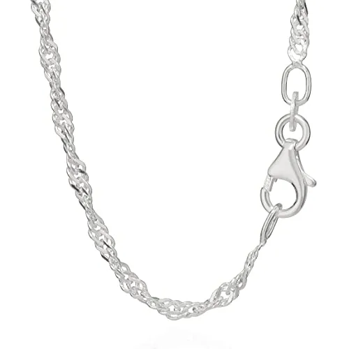 NKlaus 50cm Singapurkette 925 Silber elegante Halskette Breite: 1,9mm Collier 2,5g schwer 5679