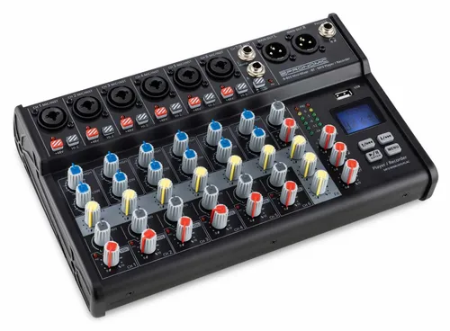 Pronomic B-803 Mini-Mixer mit Bluetooth und USB-Recording - Kompakter 8-Kanal Mixer mit Bluetooth und USB-Port für einfache Musikwiedergabe und -aufnahme, ideal für Musiker und Podcaster.
