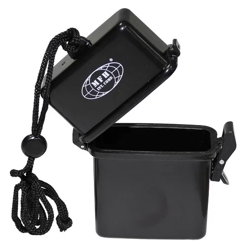 Wasserdichte mini  Box Kunststoffbox Kunststoff mit Nackenband schwarzNEU