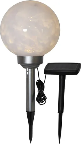 Luna LED Solar Gartenkugel - Witterungsbeständige Gartenlampe mit 2 Lichtmodi: warmweißes Dauerlicht oder rotierendes Lichtspiel. Ideal für stimmungsvolle Abende im Außenbereich.