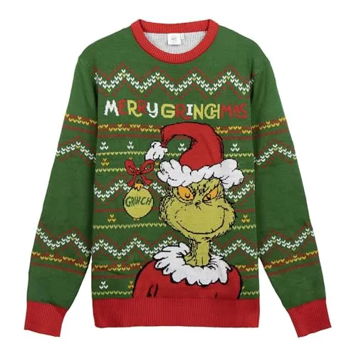 CERDÁ LIFE'S LITTLE MOMENTS | Grinch-Weihnachtsstrickpullover Weihnachtspullover – Der Grinch-Weihnachtspullover mit festlichem Design