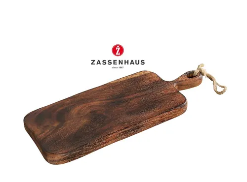 Zassenhaus Servierbrett - Hochwertiges Schneidebrett aus Akazie - Schneidebrett aus robustem Akazienholz, 46 cm groß, ideal zum Servieren und Schneiden von Lebensmitteln.