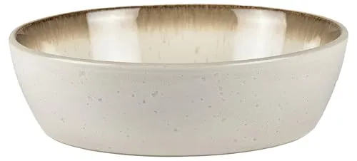 BITZ Suppenschale, Suppenschüssel aus Steingut, 18 cm im Durchmesser, creme/creme