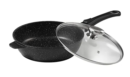 Pradel Excellence 52391M Schmorpfanne in Stein-Optik für alle Herdarten, inklusive Induktion 24 cm