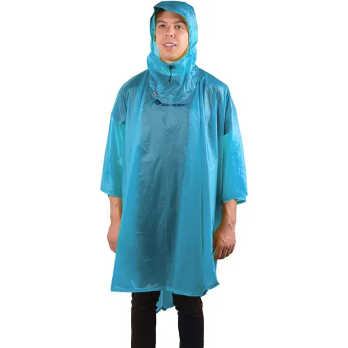 Sea to Summit 15D Regenponcho, blau - Funktionsjacken, ultraleicht und packbar, ideal für Outdoor-Aktivitäten bei wechselhaftem Wetter.