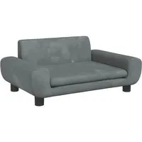 vidaXL Kindersofa Dunkelgrau 70x45x33 cm Samt - Klassische Betten: Bequemes Kindersofa aus weichem Samt mit stabilem Kiefernholzrahmen, ideal für Kinder von 3-6 Jahren. Schützt vor Verletzungen mit runden Kanten und bietet einen gemütlichen Rückzugsort.