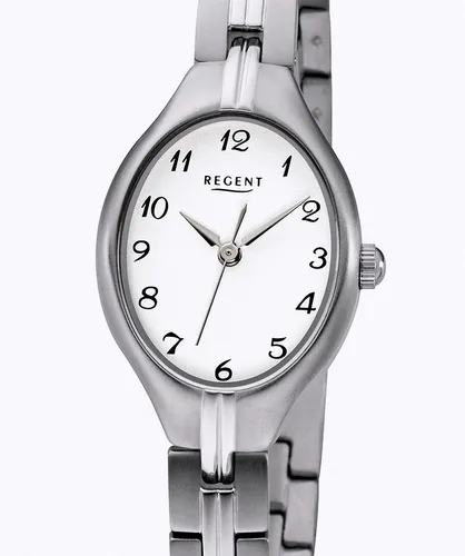 Elegante Regent F-1162 VOLL-TITAN Damenuhr - Armbanduhr für Damen, hypoallergen und aus hochwertigem Titan gefertigt. Mit klassischem Design, 30 m Wasserdichtigkeit und gut lesbarem Zifferblatt.