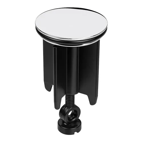Messing Waschbeckenstöpsel, 1 Pack, Ø 40 mm Oberseite, Chrom-Finish, mit 20 bis 40 mm verstellbarem Exzenter Zapfen, für Waschbecken im Badezimmer, Abflussstopfen Waschbecken, Ablaufstopfen Waschtisch