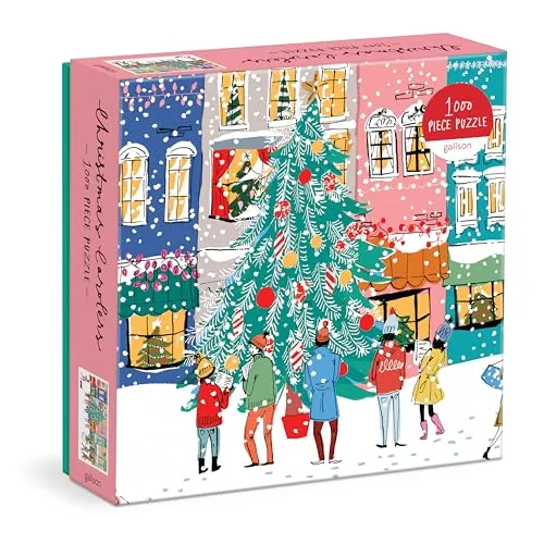 Galison Mudpuppy 735356858 Christmas Carolers Square Boxed 1000 Piece Puzzle
