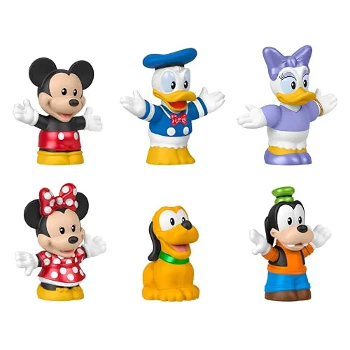 Fisher-Price Little People Kleinkindspielzeug Disney Micky Maus & Seine Freunde 6-teiliges Figurenset für Rollenspiele für Kindergartenkinder ab 18 Monaten, JHD08