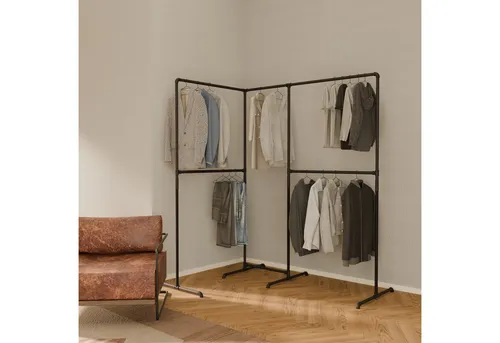 pamo. design Kleiderständer LAS, (Set, Kleiderstange ohne Bohren), Freistehender Garderobenständer, offener Kleiderschrank