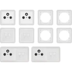 McPower Cup ''Multimedia'' Schalter und Steckdosen Set, 18-teilig, weiß - Smart Home Zubehör für den Innenbereich, ideal für Multimedia-Anwendungen und sorgt für eine elegante Optik in jedem Raum.
