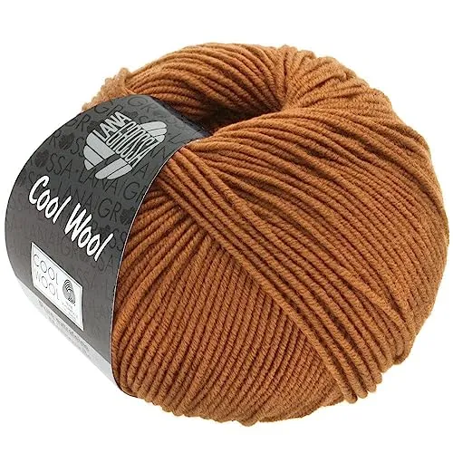 LANA GROSSA Cool Wool Uni | Extrafeine Merinowolle waschmaschinenfest und filzfrei | Handstrickgarn aus 100% Schurwolle (Merino extrafein) | 50g Wolle zum Stricken & Häkeln | 160m Garn FB 2054