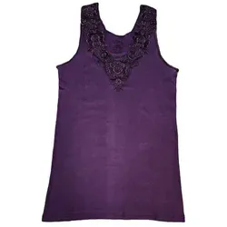Toker Collection® Achselhemd Damen Unterhemd mit extra breiter Spitze (1 Stück, einzeln gepackt) Spitze in vielen Varianten lila 44/46