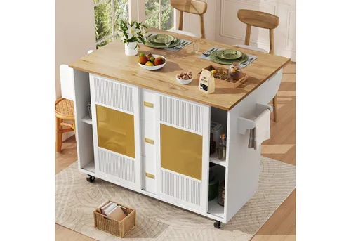 Odikalo Kücheninsel Servierwagen mit Rollen