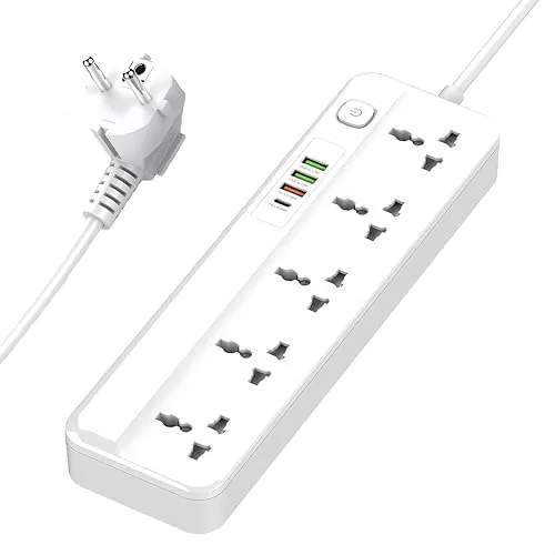 LELYFIT Steckdosenleiste Universal mit Schalter - Steckdosen & Zubehör: 5 Universalsteckdosen mit Überspannungsschutz und Schnellladefunktion für bis zu 5 Geräte gleichzeitig – ideal für schnelles Laden von Smartphones und Tablets.
