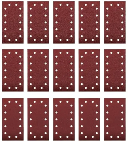 Original Einhell 15-tlg. Schleifpapier Set (Schwingschleifer-Zubehör, 15x Schleifpapier, 115 x 230 mm, Körnung je 5x 40, 80, 120, Kletthaftung)