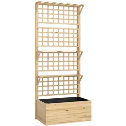 Hochbeet mit Rankgitter & hängendem Dach aus Holz