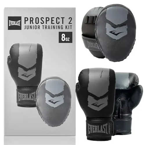 Everlast Prospect 2 Jugend-Set Rot/Gold – 8oz Handschuhe & Pratzen für Kampfsport - Ideal für junge Athleten: Das Everlast Prospect 2 Set bietet optimale Sicherheit und Komfort mit atmungsaktivem Design und umfassendem Handgelenkschutz – perfekt für das Training und den Einstieg in den Kampfsport.