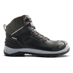 Blakläder Elite Sicherheitsstiefel S3 Wasserdicht 2439, Schwarz, Größe: 40 - Robuster Sicherheitsstiefel mit wasserdichter Membran und hochwertigem Vollnarbenleder. Ideal für raue Umgebungen, bietet er optimalen Komfort und Knöchelunterstützung. Perfekt für Arbeiten im Bau und Transport.
