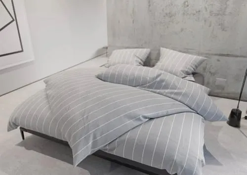 Mako Satin Bettwäsche Urban Stripe grau (Kissenbezug 40x40 cm)