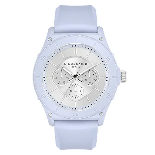 Liebeskind Berlin Multifunktionsuhr LT-0368-PM Hellblau - Armbanduhren für Damen, stilvolle Multifunktionsuhr mit kratzunempfindlichem Glas und hochwertigem Silikonarmband für besten Tragekomfort und ein modisches Statement.