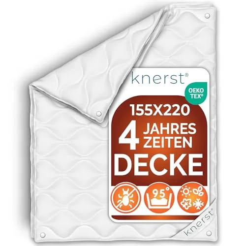 KNERST 4Seasons Deluxe – 4-Jahreszeiten-Bettdecke 155 × 220 cm - Bettdecke für alle Jahreszeiten, Größe 155 × 220 cm, sorgt für optimalen Schlafkomfort in jedem Klima.
