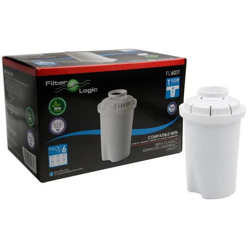 FilterLogic FL601T 6-Pack Wasserfilter kompatibel zu Brita Classic Kartusche