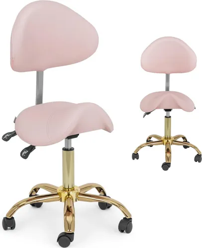 Physa Sattelstuhl mit Lehne Rosa/Gold