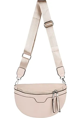 styleBREAKER Damen Umhängetasche Halbmond Form, Beige - Modische Damen-Schultertasche in Halbmond Form aus feinem Kunstleder, abnehmbarer & verstellbarer Schultergurt für vielseitigen Tragekomfort, ideal für jeden Anlass.