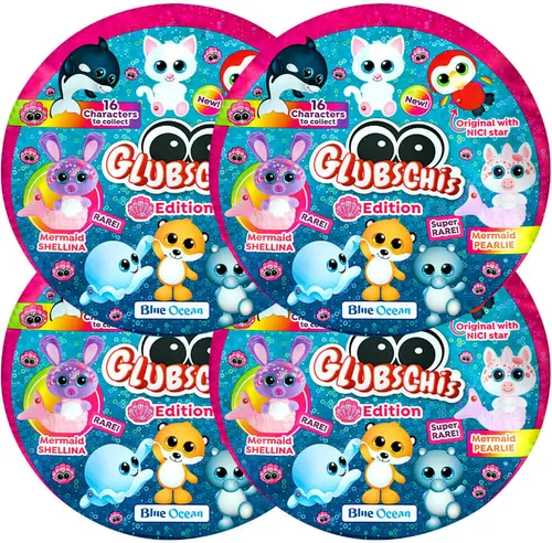 Blue Ocean Glubschis Sammelfiguren Muschel Serie 4 - Glitzer Figuren - Sammeln Sie die zauberhaften Blue Ocean Glubschis Muschel Figuren der Serie 4! Jede Figur kommt in einer bunten Tüte und begeistert mit Glitzeraugen. Entdecken Sie die exklusiven Sonderfiguren Shellina und Pearlie!