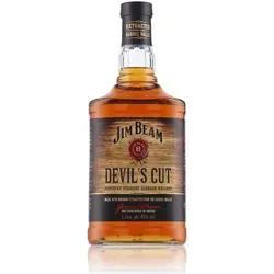 Jim Beam Devil's Cut - 1,0 Liter Kentucky Straight Bourbon Whiskey - Whisky mit einzigartigem Aroma, verfeinert durch Holzextrakte, ideal pur zu genießen, kräftige 45% Trinkstärke.