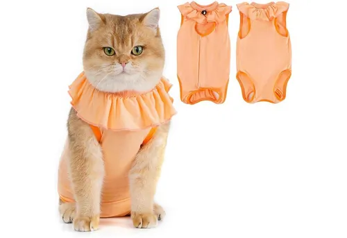 Katzenbody Erholungsanzug Modal Kastration Spay Suit M-Apricot - Bequemer Erholungsanzug für Katzen nach Kastration, aus hochwertigem Modal für optimalen Tragekomfort. Ideal für die Pflege und Erholung Ihrer Katze.