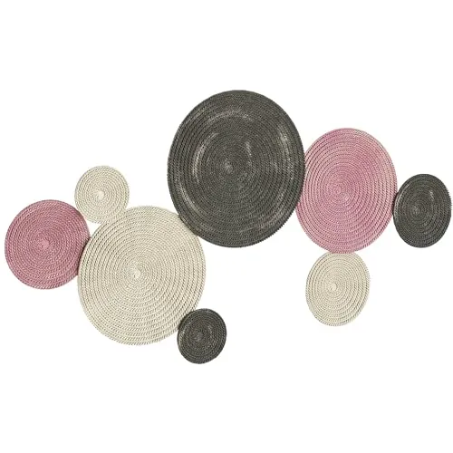 HOMCOM Wanddeko geometrische Wandbild Metallbild Wandskulptur mit einzigartigem Multi-Disc-Design Wanddekoration Wohnzimmer-Kunst für Schlafzimmer