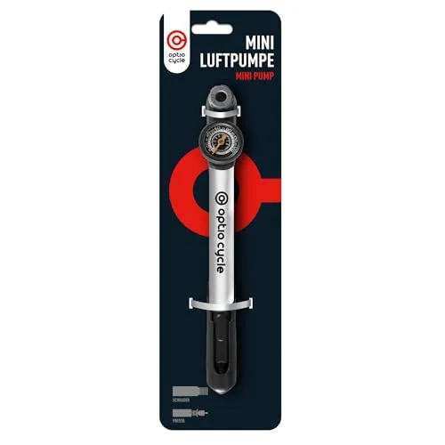 Mini Fahrradpumpe mit Manometer 120 PSI / 8,3 Bar – Kompakte Rahmenpumpe mit Halterung | Fahrradpumpe Alle Ventile | Kleine Luftpumpe mit Bar Anzeige für Rennrad, MTB, E-Bike | Fahrrad Pumpe Klein