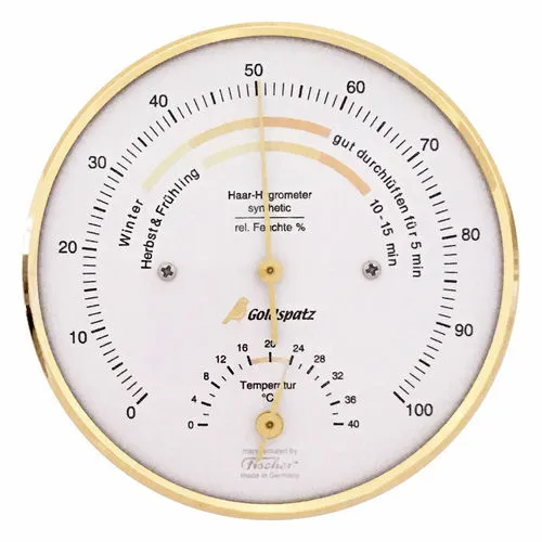Goldspatz Wohnklima - Hygrometer mit Thermometer °C, 103 mm