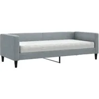 vidaXL Tagesbett mit Matratze 80x200 cm - Hellgrau - Vielseitiges Tagesbett mit bequemer Schaumstoffmatratze, perfekt als Sofa und Bett. Ideal für kleine Räume und Gästeübernachtungen.