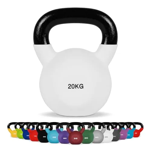 MSPORTS Kettlebell Neopren 2 – 30 kg inkl. Übungsposter - Professionelle Kettlebell für Studio und Zuhause, mit hochwertiger Neopren-Ummantelung für sicheren Halt und einfache Reinigung. Optimal für Ganzkörpertraining und Kraft-Ausdauer-Übungen.
