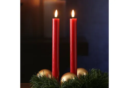 LED Stabkerzen Mia in rot von Deluxe Homeart