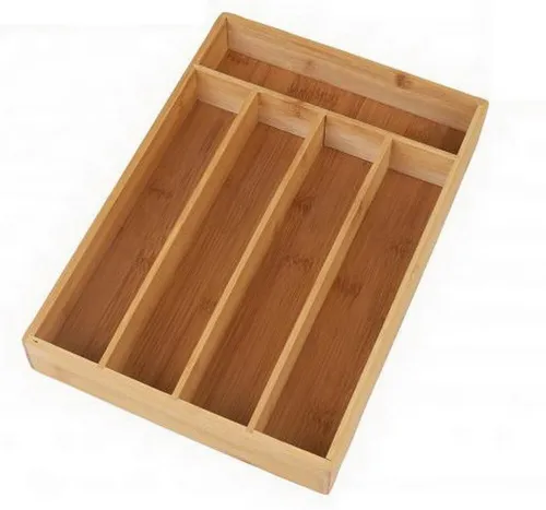 Besteckkasten für Schubladen Bambus Organizer Schubladenkasten Besteck-Kasten